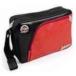 VW T1 BUS MESSENGER BAG WITH TIRE TREAD EDGING - RED/BLACK