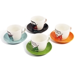 VW T1 BUS ESPRESSO CUP 4ER SET 100 ml IN GIFT Box - FRONT/4 COLOURS