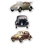 VW BEETLE MAGNET 3-PC SET IN BLISTER PACKAGING - CLASSIC